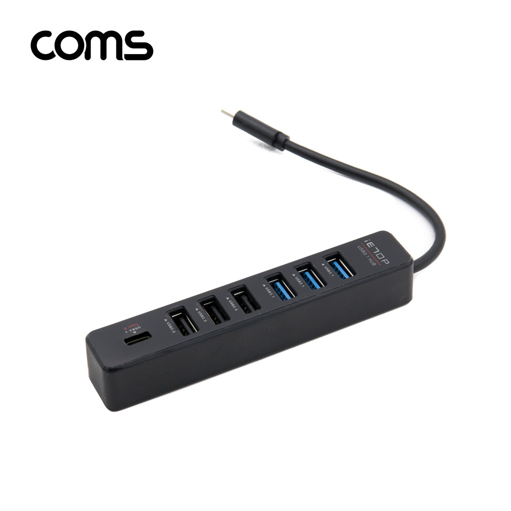 Coms USB 3.1(Type C) 7포트 허브 / USB 3.0 3P / USB 2.0 3P / Type C