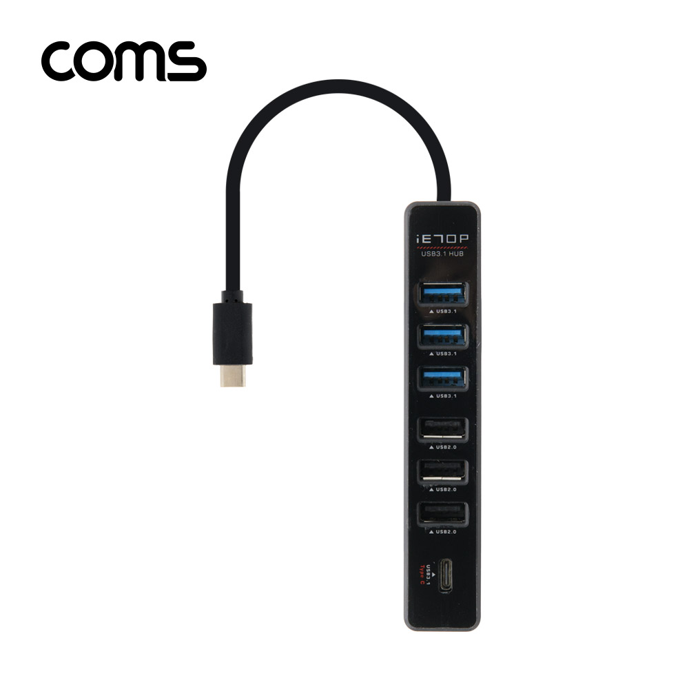 Coms USB 3.1(Type C) 7포트 허브 / USB 3.0 3P / USB 2.0 3P / Type C