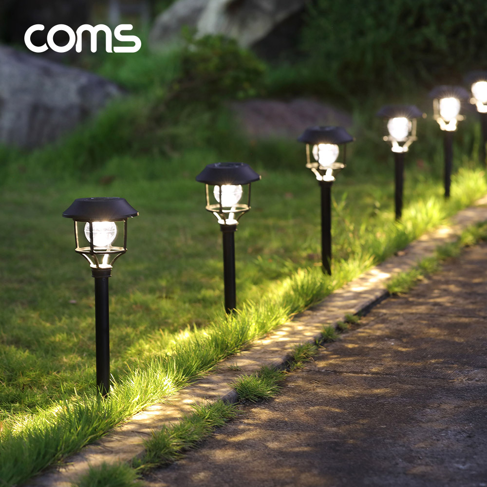 Coms 태양광 LED 정원등 / 6LED 6000K 백색 조명