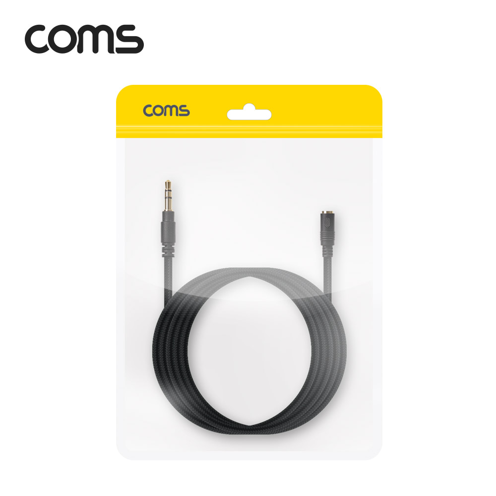 Coms 스테레오 연장 케이블 5M / 100% 구리 / 고급 AUX / Stereo 3.5 MF / 3극