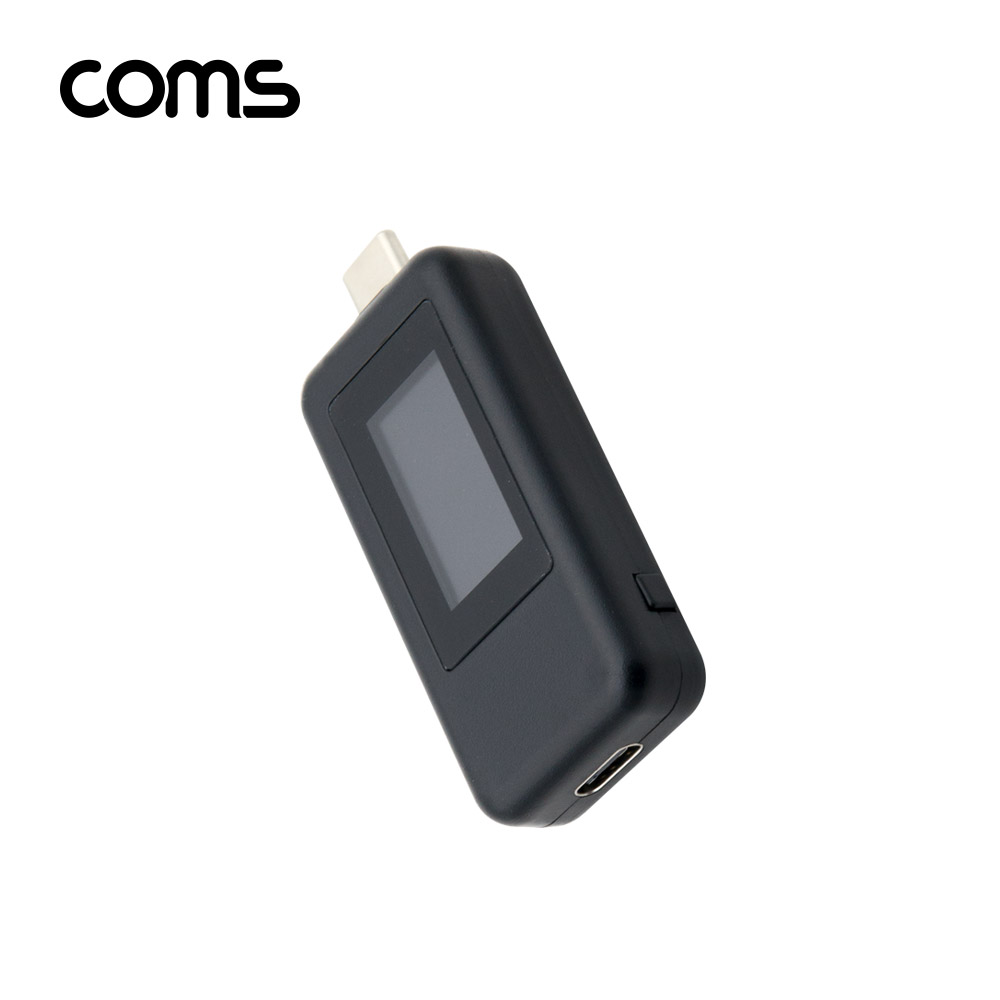 Coms USB 3.1(Type C) 테스터기 Black, 전류 전압 측정, 충전 케이블 테스트, USB C타입 연결