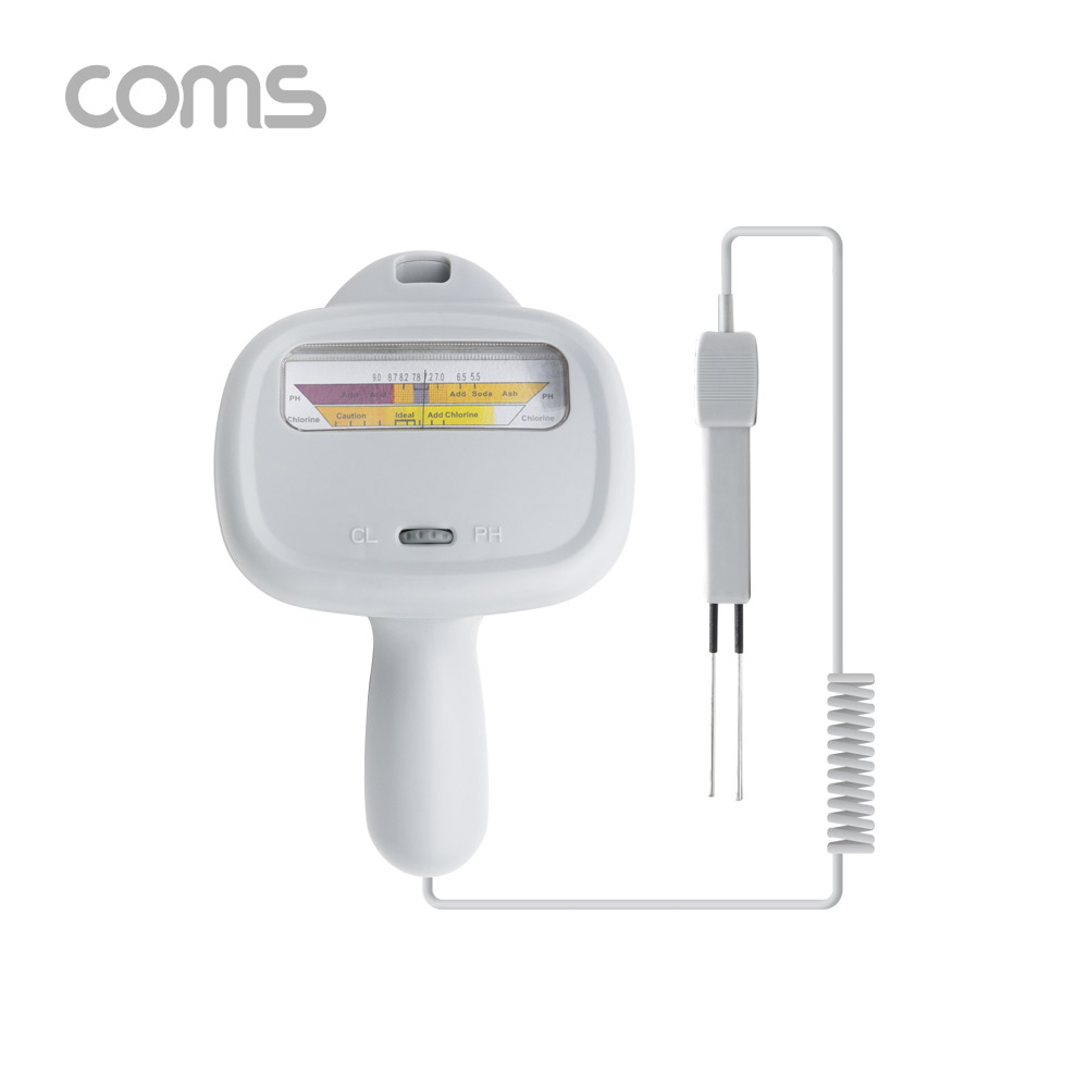 Coms 수질 농도 PH/CL 측정 테스터기, 수소이온농도 지수, 잔류염소농도 검사, 수영장 스파 어항