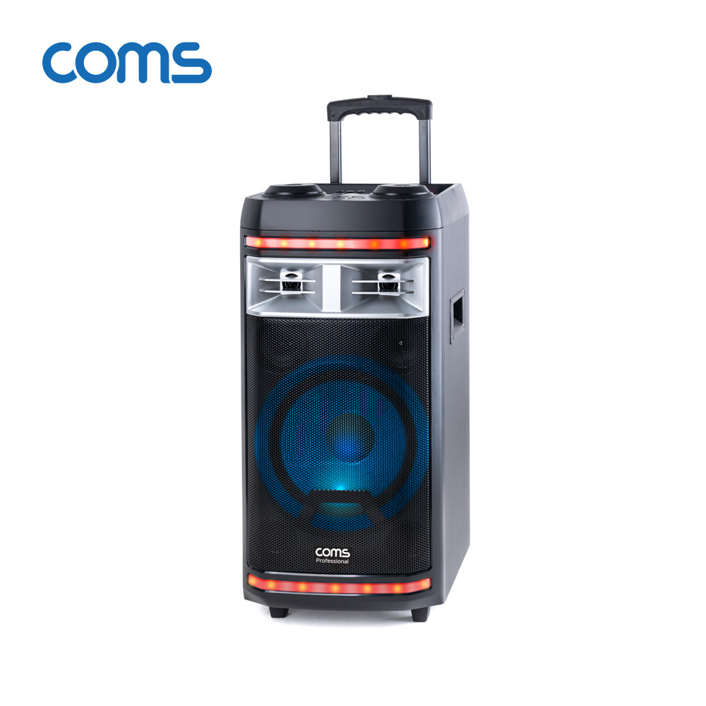 Coms UHF 프로페셔널 이동식 앰프 스피커 & UHF 마이크 2대 세트 / 순간최대출력 800W