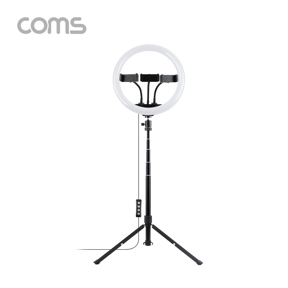 Coms LED 링 라이트 / 개인방송용 원형 램프/ 30cm / 탁상 / 스탠드 1.8M 까지