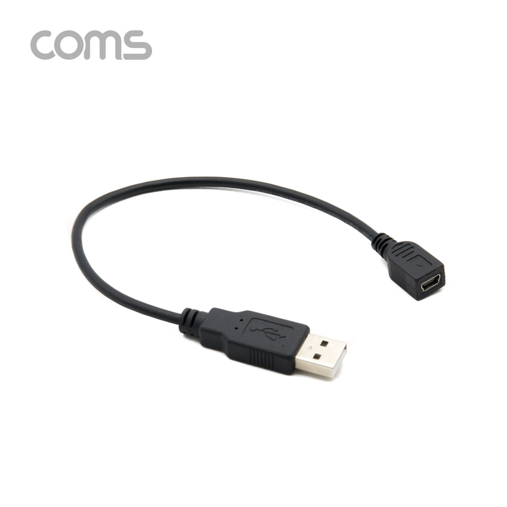 Coms USB Mini 5P 케이블 20cm, 젠더, Mini 5P(F)/USB A(M), 미니 5핀