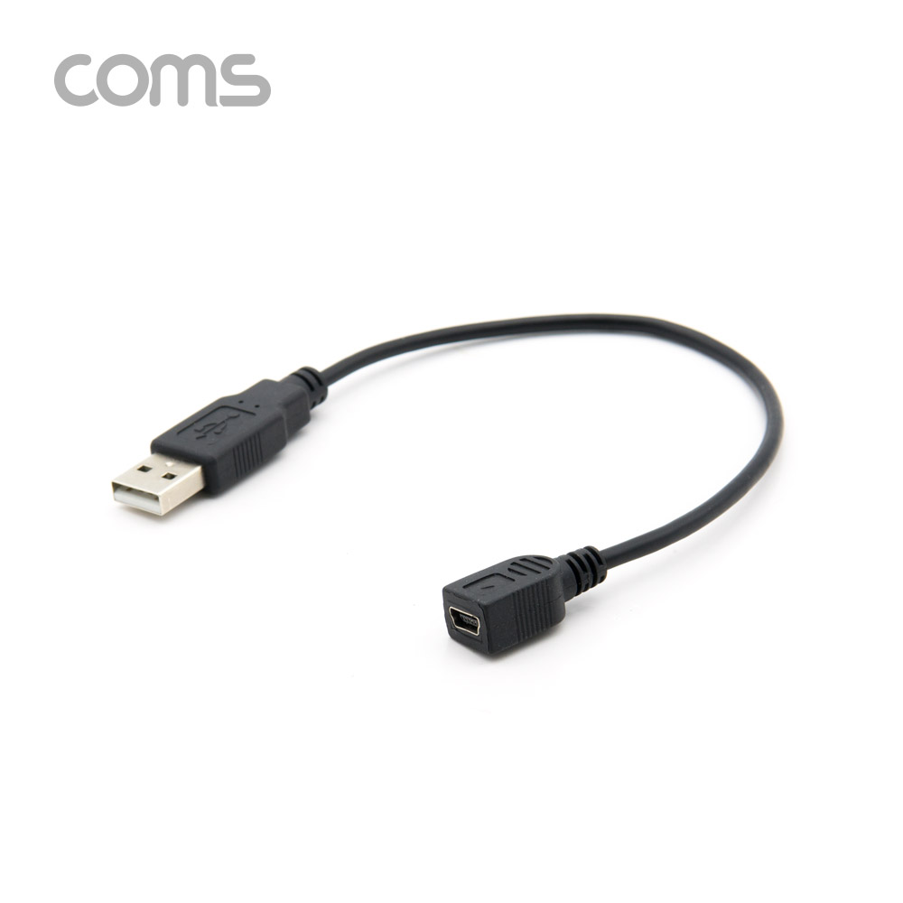 Coms USB Mini 5P 케이블 20cm, 젠더, Mini 5P(F)/USB A(M), 미니 5핀