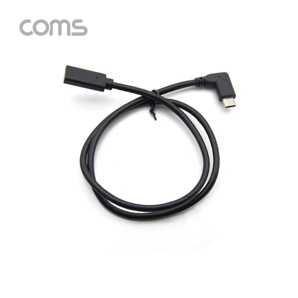 Coms USB 3.1 Type C 케이블 60cm Black C타입 측면꺾임
