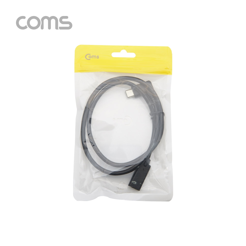 Coms USB 3.1 Type C 케이블 60cm Black C타입 측면꺾임