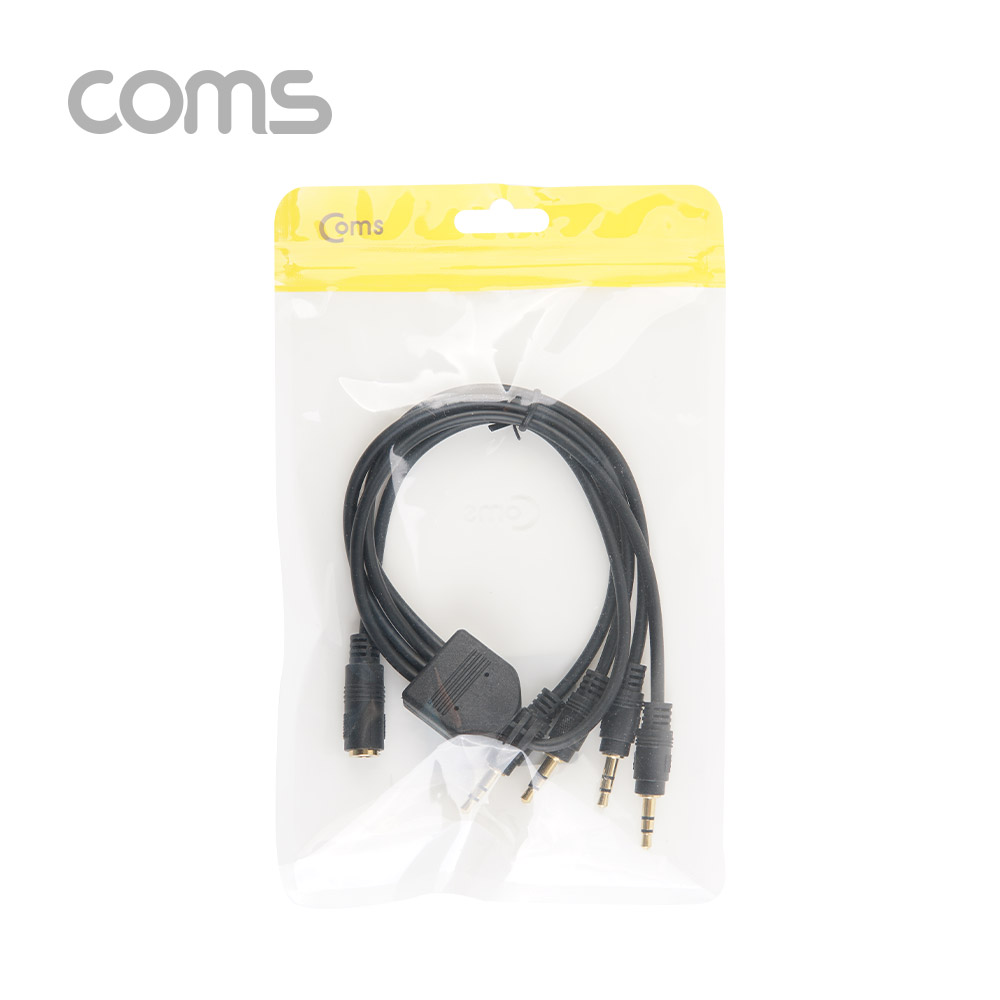 Coms AUX 케이블(3극/4분배) / 50cm / 3.5mm AUX(F) to (M) x4 / 스테레오(Stereo)