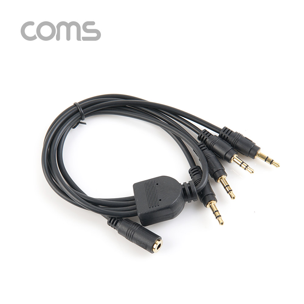 Coms AUX 케이블(3극/5분배) / 50cm / 3.5mm AUX(F) to (M) x5 / 스테레오(Stereo)