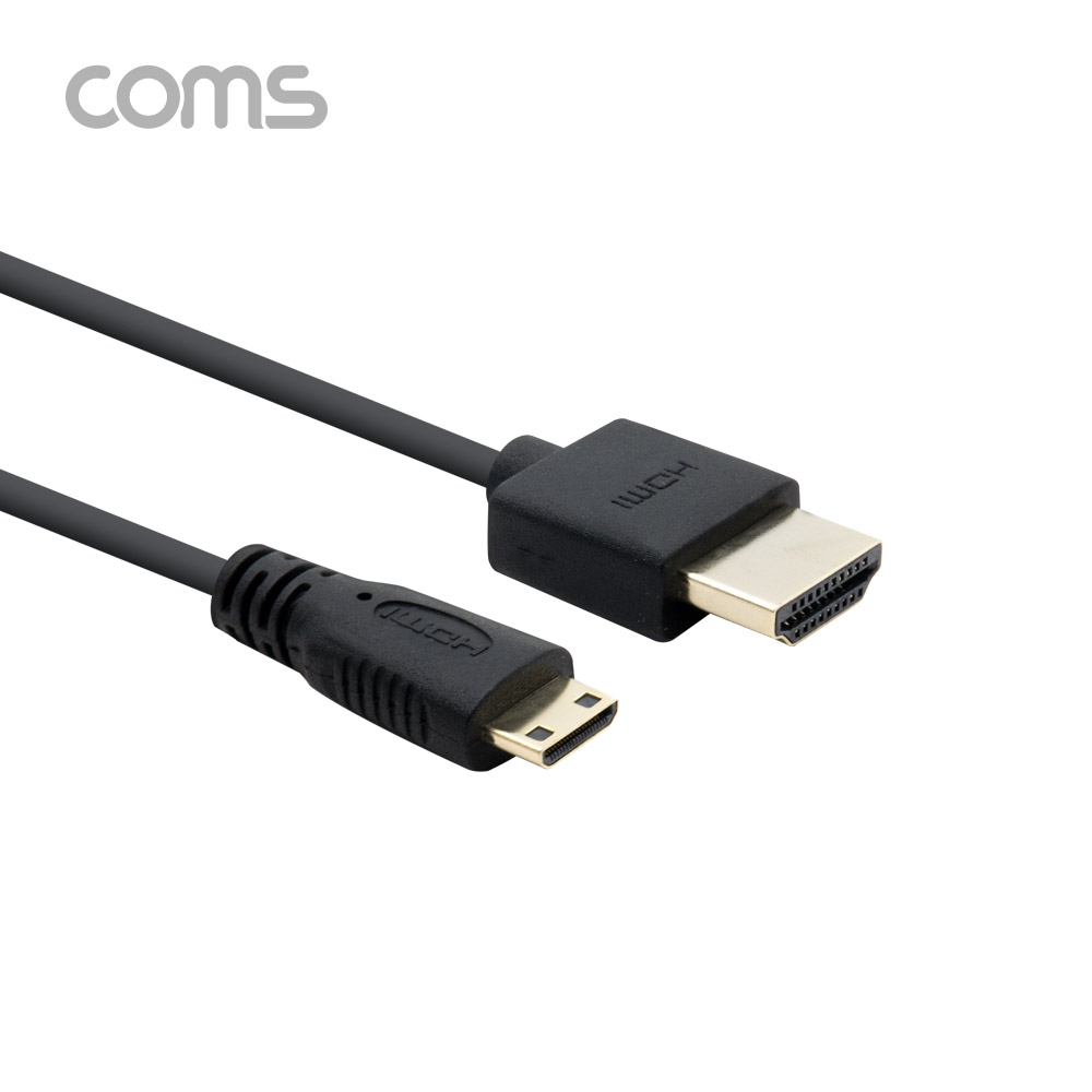 Coms 미니 HDMI 변환 슬림 케이블 1M HDMI M to Mini HDMI M / V2.0 / 4K@60Hz UHD