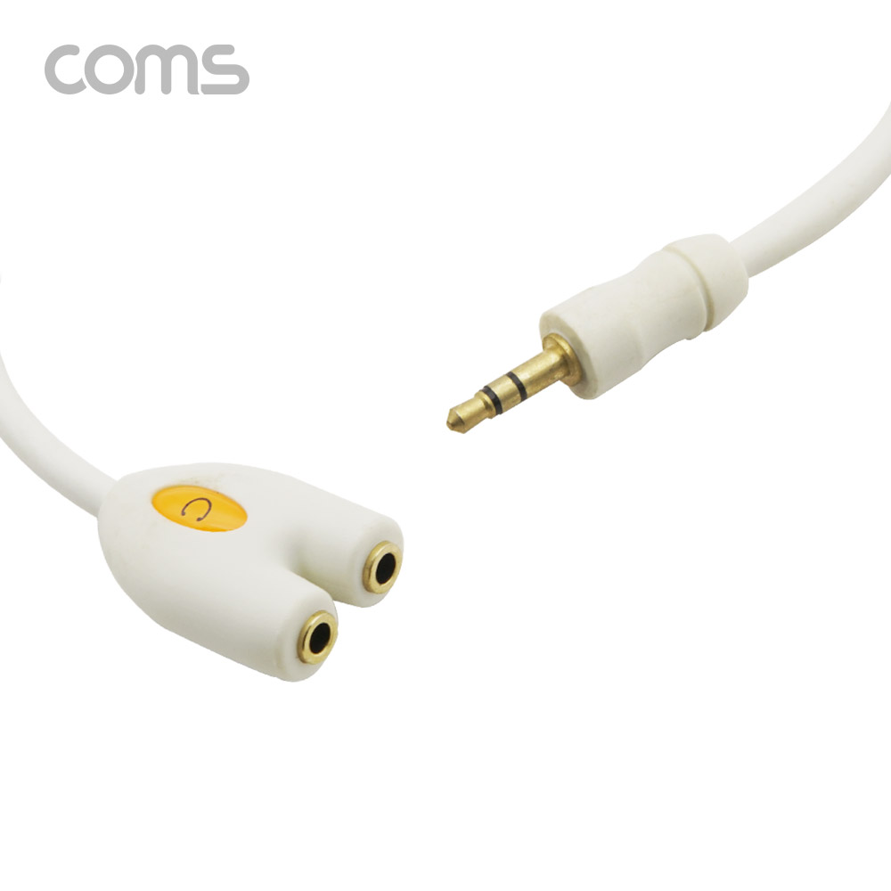 Coms 이어폰 분배기 / 2분배 / Y형 / 10cm / 3극 / White