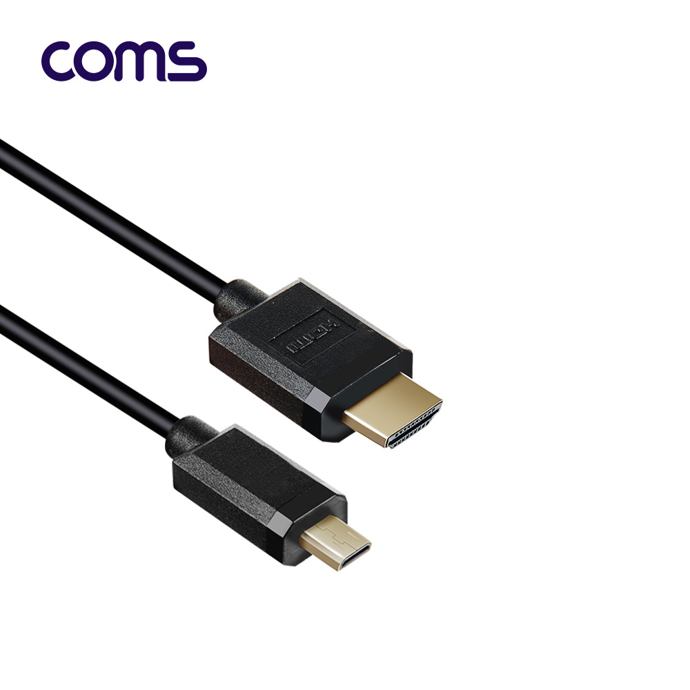 Coms 마이크로 HDMI 초슬림 스프링 케이블 60cm / HDMI M to Micro HDMI M / V2.0 / 4K@60Hz UHD