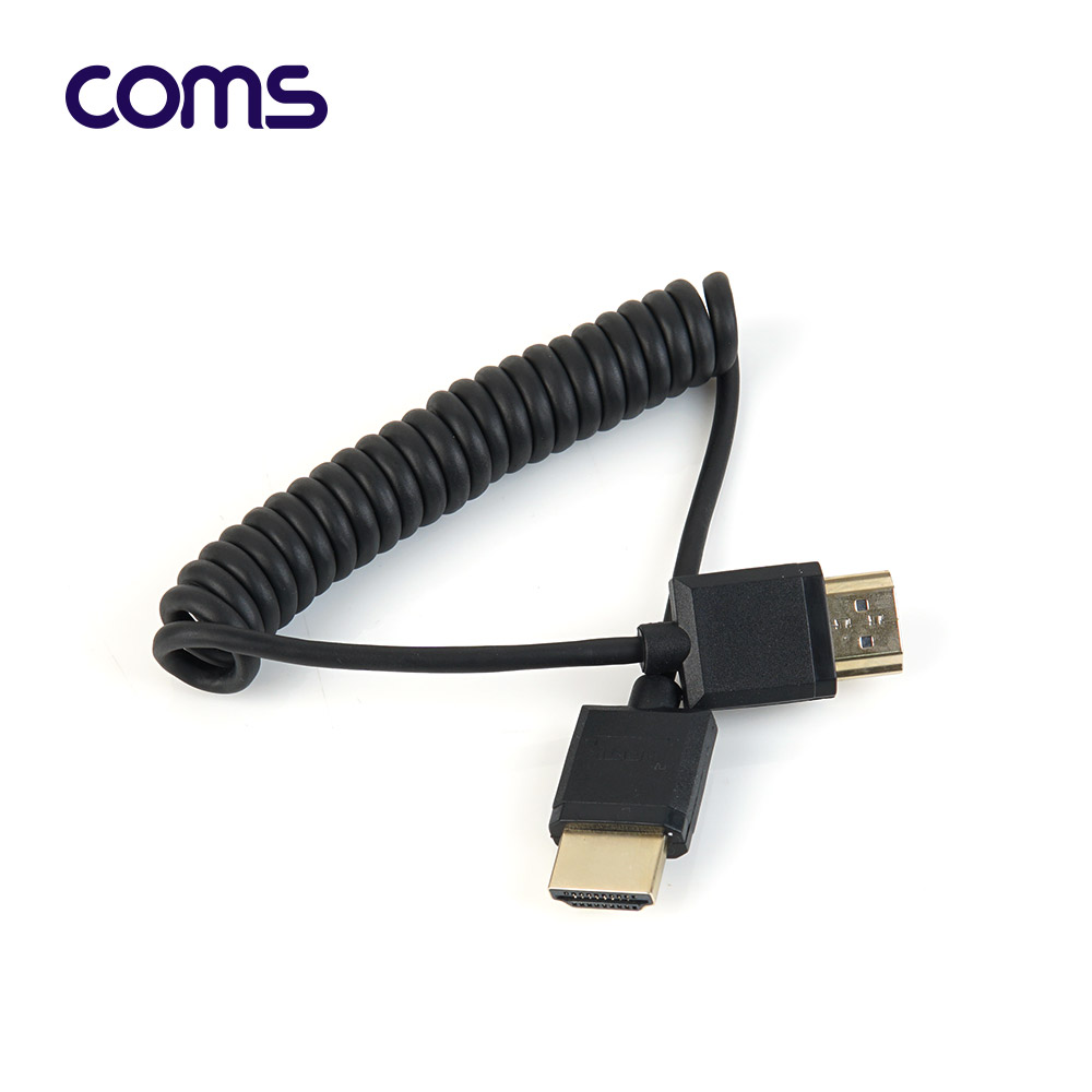 Coms HDMI to HDMI 초슬림 스프링 케이블 40cm / V2.0 / 4K2K