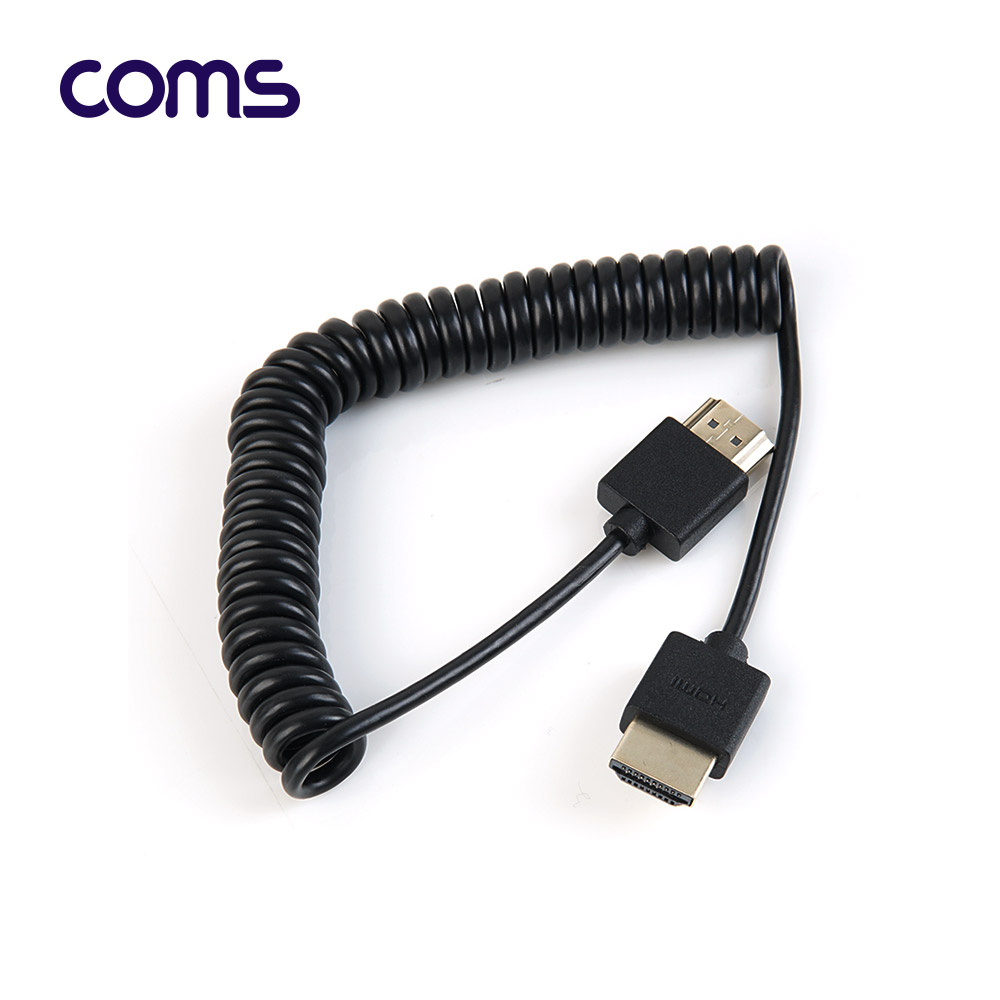 Coms HDMI to HDMI 초슬림 스프링 케이블 50cm / V2.0 / 4K2K
