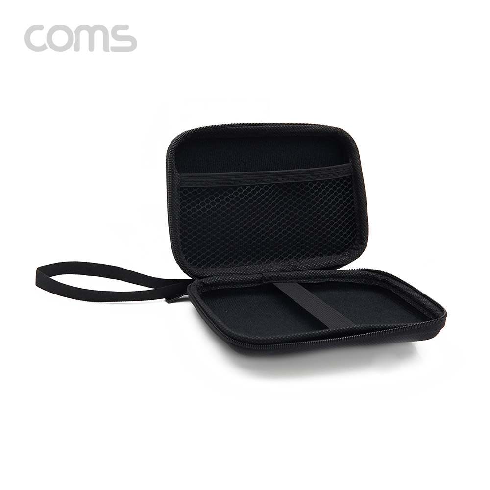 Coms 다용도 케이스 / 파우치 / 16 X 11.5 X 3cm / Black / 그물망 수납 / 충격 흡수(방지) / (개인소지품, 케이블 등 보관 및 휴대)