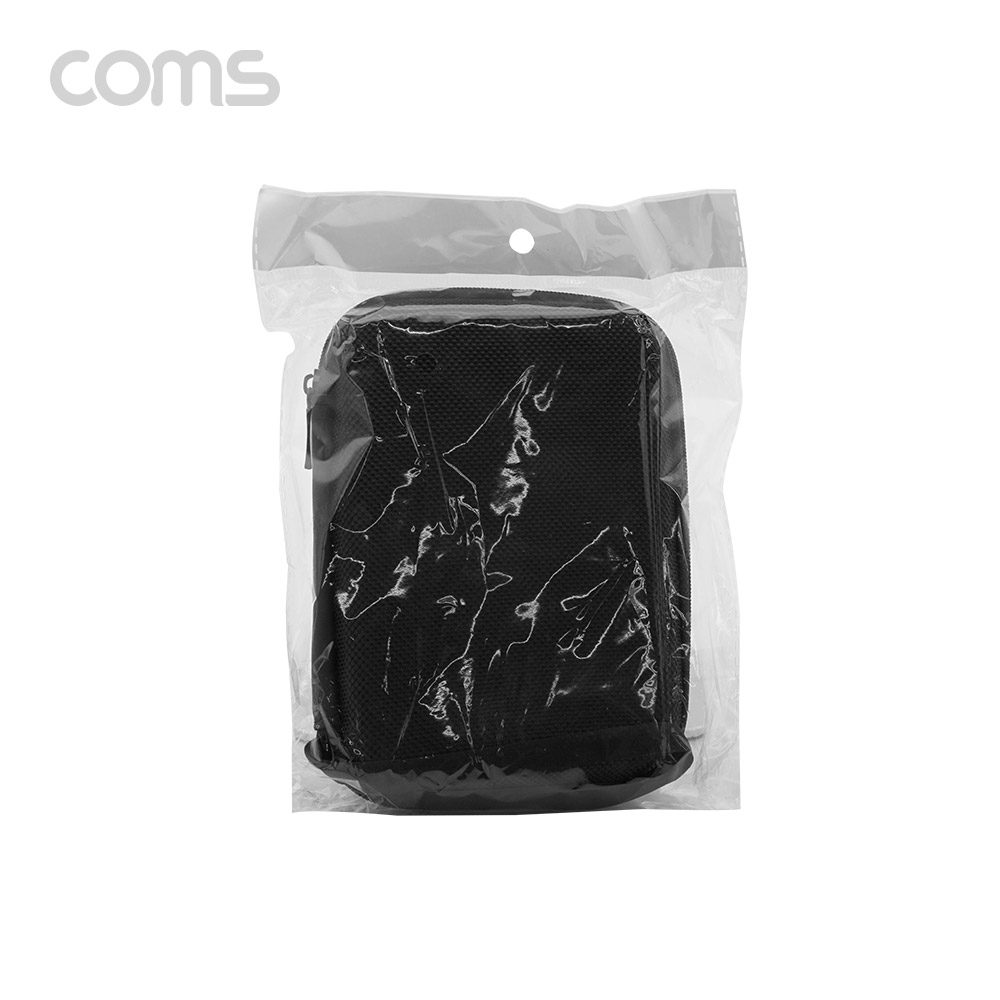 Coms 다용도 케이스 / 파우치 / 16 X 11.5 X 3cm / Black / 그물망 수납 / 충격 흡수(방지) / (개인소지품, 케이블 등 보관 및 휴대)