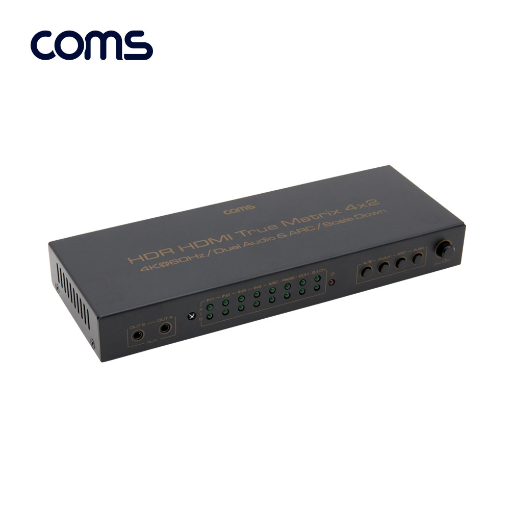 Coms HDMI 선택기 (매트릭스 4:2) 4K2K@60Hz / 듀얼오디오/ARC/다운스케일