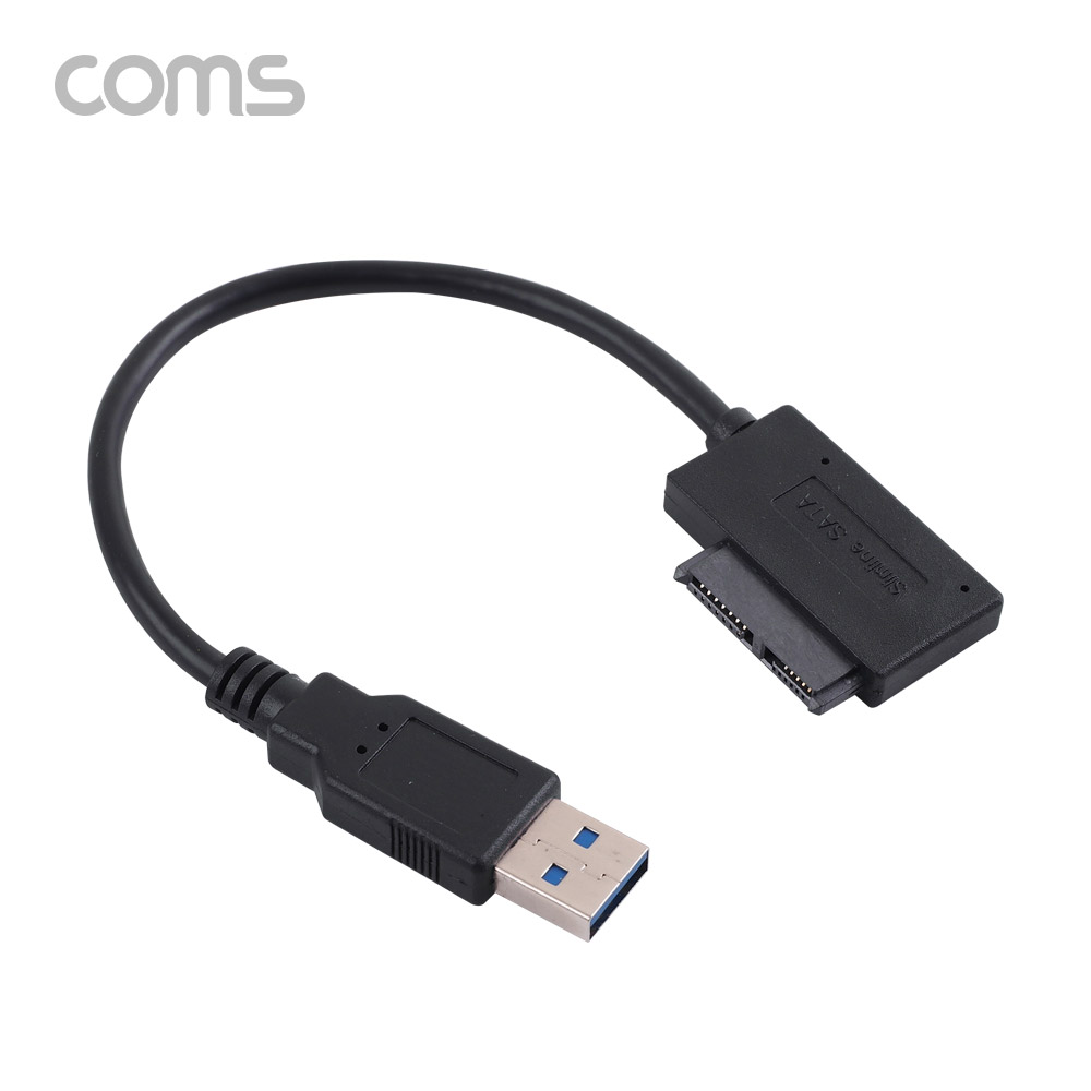 Coms USB 컨버터(USB 3.0 M to Slimline SATA 꺾임) 15cm