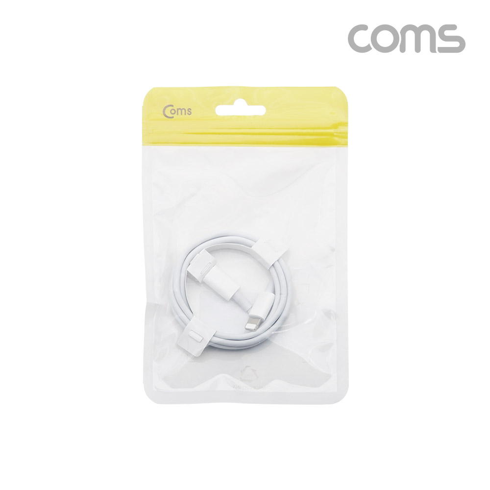 Coms USB 3.1(Type C) to iOS 8pin PD 케이블 / 18W/29W, 9V2A/14.5V2A / White / 1M
