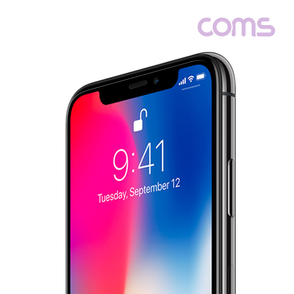 Coms 스마트폰 액정 보호 필름, iOS Phone 12 미니(Mini) / 블랙