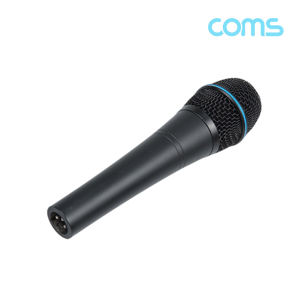Coms 다이나믹 유선 마이크 / Black metal / 스테레오 3.5mm 3극 케이블 / 앰프기능