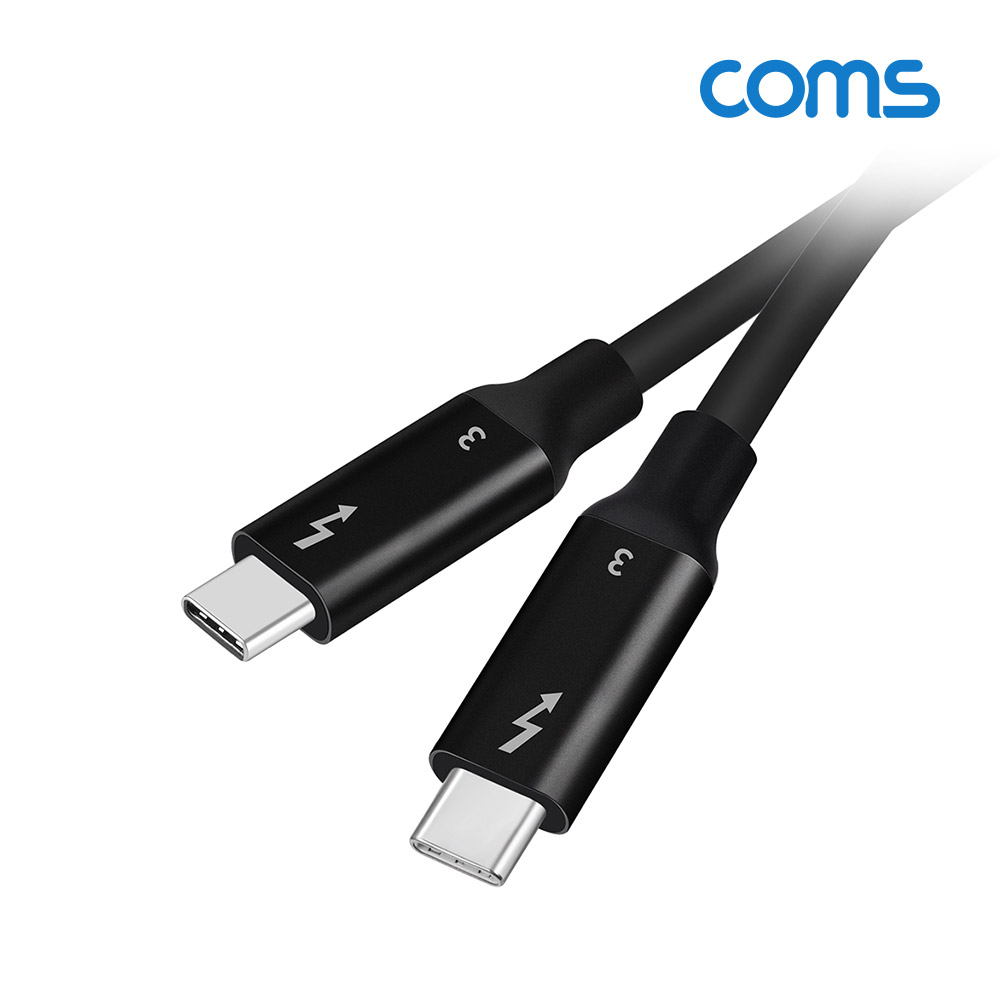Coms 썬더볼트3 패시브 케이블 (Type-C M/M) 80cm, 4K 20Gbps / Thunderbolt Cable / C타입