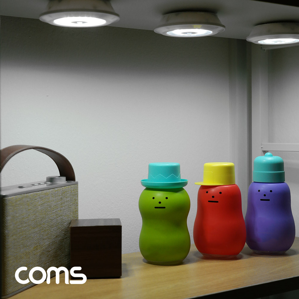 Coms LED 램프 3W (램프 1개 + 무선 리모컨 세트) / LED 라이트 / White LED 랜턴(전등), 천장, 벽면 설치(실내 다용도 가정,사무용)
