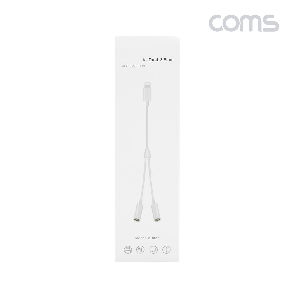 Coms 8핀 (8Pin) AUX Y 케이블(3.5mm 듀얼젠더/이어폰)