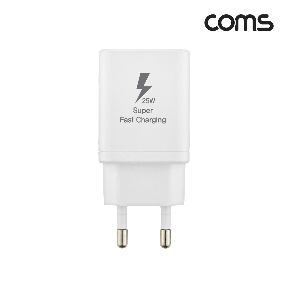 Coms G POWER 초고속 충전기, USB 3.1(Type C), 케이블 미포함, 화이트, SRJQWC-25W