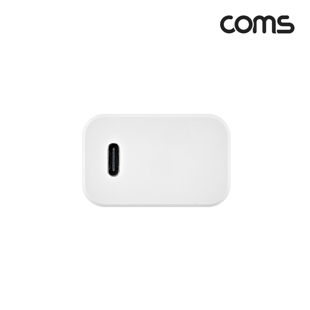 Coms G POWER 초고속 충전기, USB 3.1(Type C), 케이블 C to C 1.5M, 화이트, SRJQWC-25W