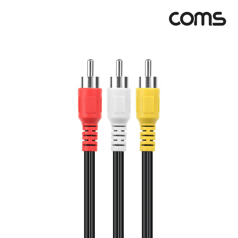 Coms RCA 케이블(3선/일반/Y형) 1.5M, 3RCA(M)/3RCA(M)x2