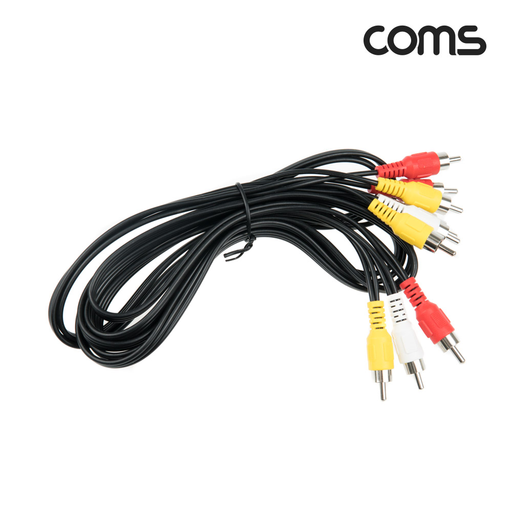 Coms RCA 케이블(3선/일반/Y형) 1.5M, 3RCA(M)/3RCA(M)x2