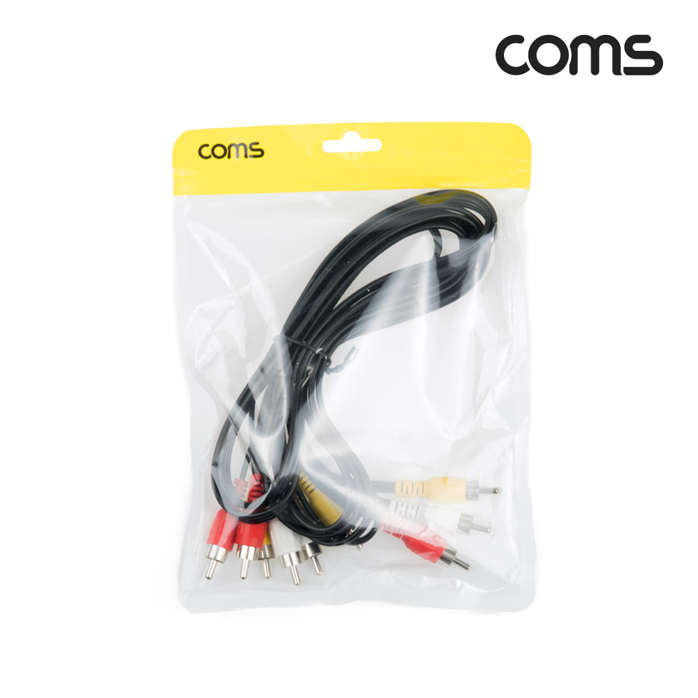Coms RCA 케이블(3선/일반/Y형) 1.5M, 3RCA(M)/3RCA(M)x2