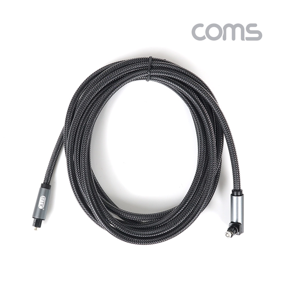 Coms EMK 오디오 광 꺾임(꺽임) 케이블(2∮/각-각) 3M, Toslink to Toslink, 회전 가능, 사운드바 연결