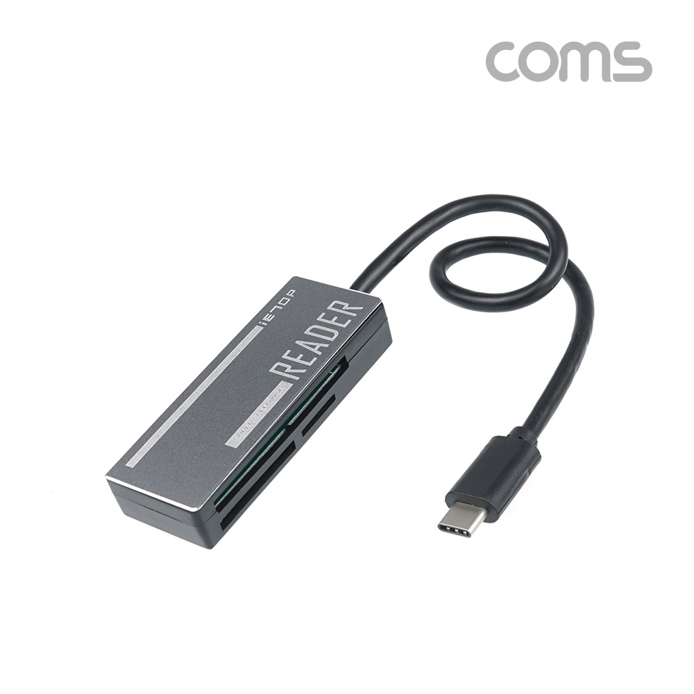 Coms USB 3.1 (Type C) 카드리더기(외장형) (SD, Micro SD(TF), CF), 멀티 카드리더