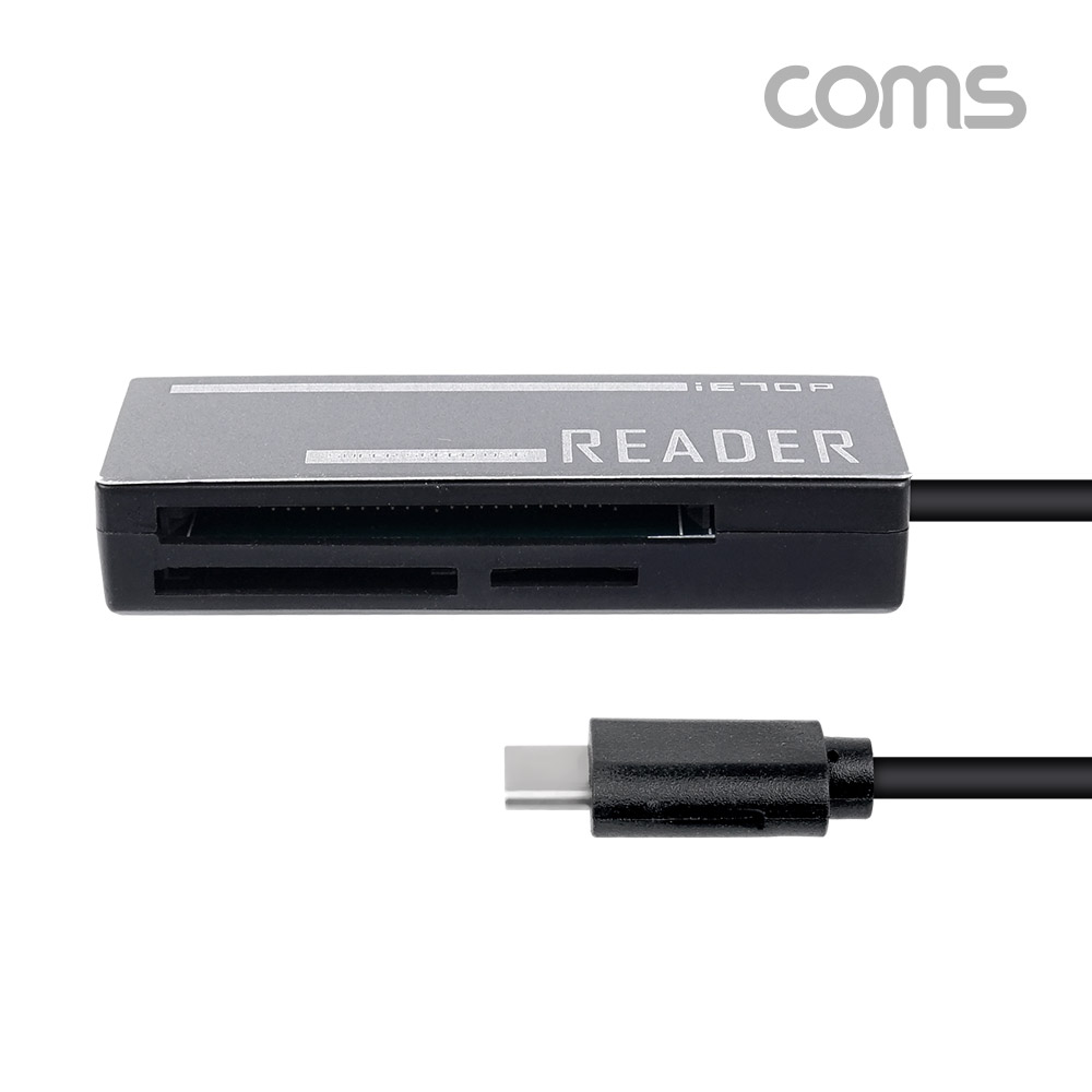 Coms USB 3.1 (Type C) 카드리더기(외장형) (SD, Micro SD(TF), CF), 멀티 카드리더