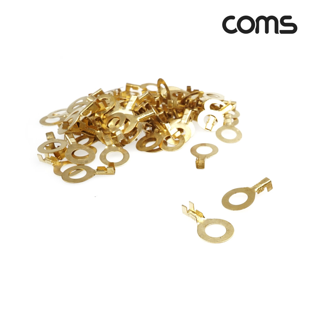 Coms 터미널(100pcs), O단자, Ring형, DJ431-8B, 내경 8mm, 비절연형