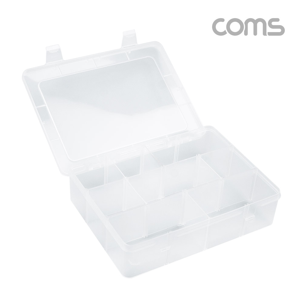 Coms 다용도 PVC 조립식 수납함(최대 12칸) 툴박스, 분배(분할) 정리박스, 보관 케이스(비즈, 압정, 공구등), 케이스