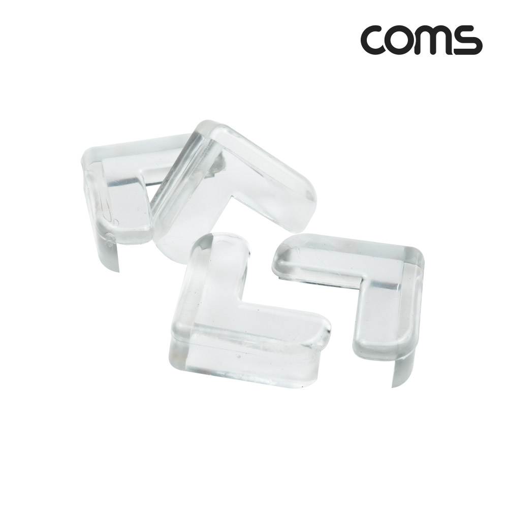 Coms 투명 실리콘 모서리 보호대, 4개입, 안전, 탁상, 책상, 충격방지, 가드