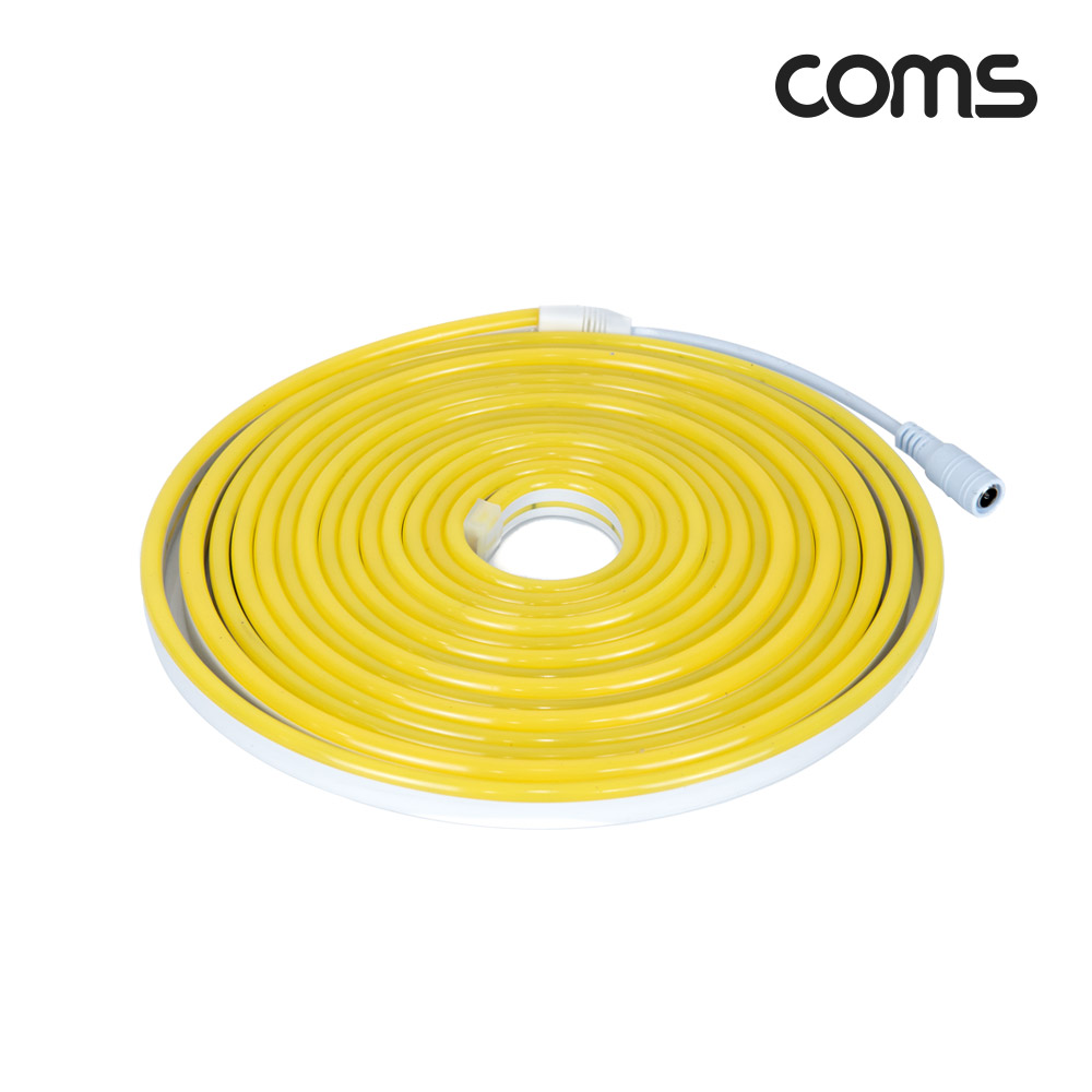 Coms LED 슬림형(줄/띠형/보급형) / DC 12V 전원 / 5M / Yellow / 조명 호스/ 감성 네온 인테리어 DIY / LED 램프, 랜턴, 무드등 / 컬러 조명(색조명)