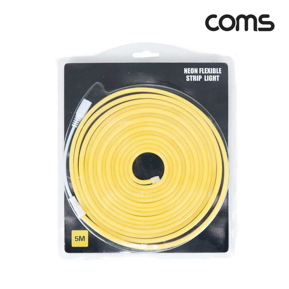 Coms LED 슬림형(줄/띠형/보급형) / DC 12V 전원 / 5M / Yellow / 조명 호스/ 감성 네온 인테리어 DIY / LED 램프, 랜턴, 무드등 / 컬러 조명(색조명)
