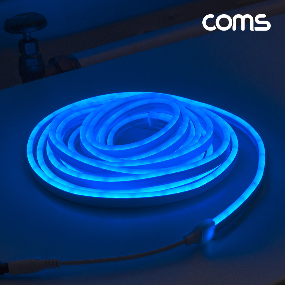 Coms LED 슬림형(줄/띠형/보급형) / DC 12V 전원 / 5M / Blue / 조명 호스/ 감성 네온 인테리어 DIY / LED 램프, 랜턴, 무드등 / 컬러 조명(색조명)