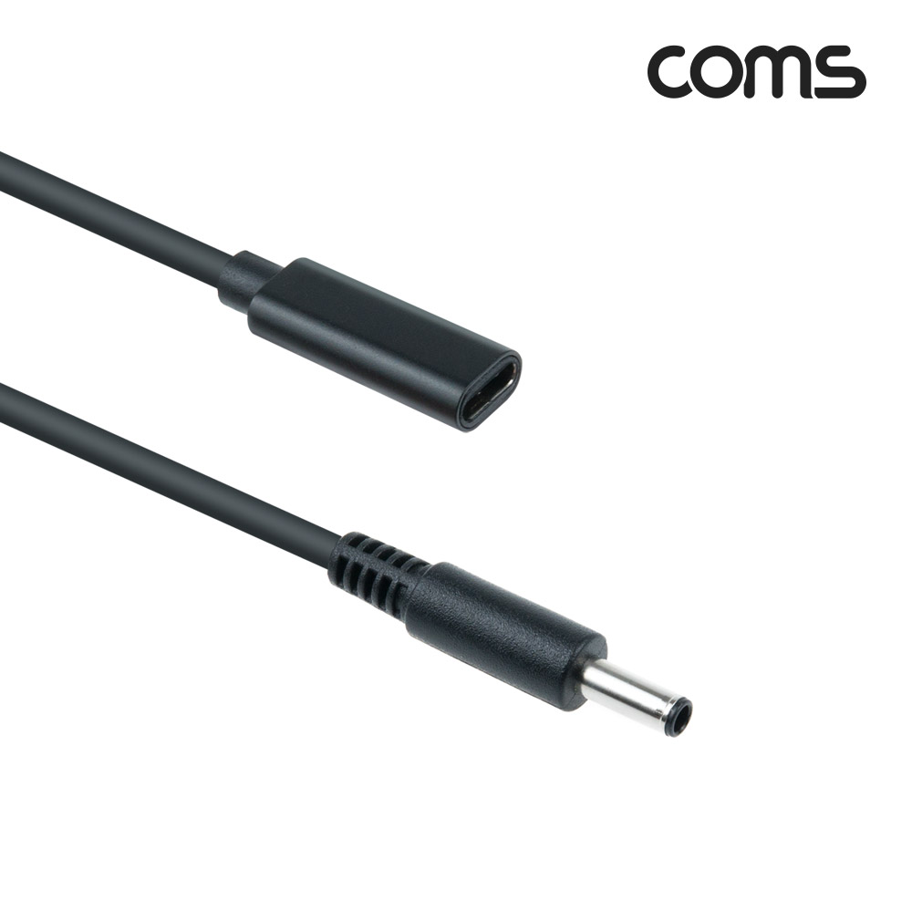 Coms USB 3.1(Type C) 노트북 젠더(PD to DC 4.5/3.0 Dell), 전원 변환, 케이블, 15cm