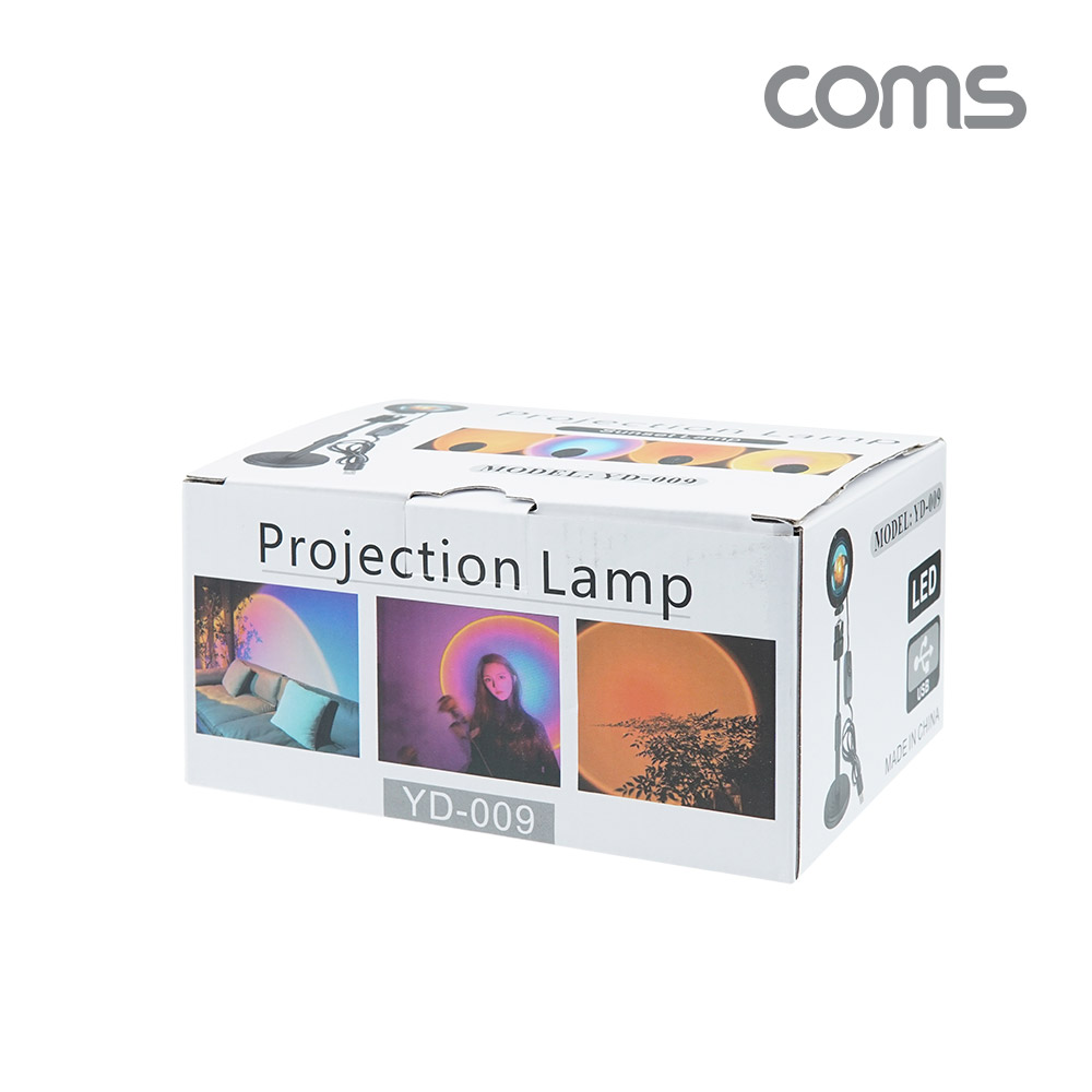 Coms 선셋 조명, 스튜디오 LED 조명 램프(필터 4종), 스탠드형, 무지개 레인보우 빔 램프(랜턴), 감성 인테리어, 노을 석양 무드등, 색조명, 촬영 카메라 필터