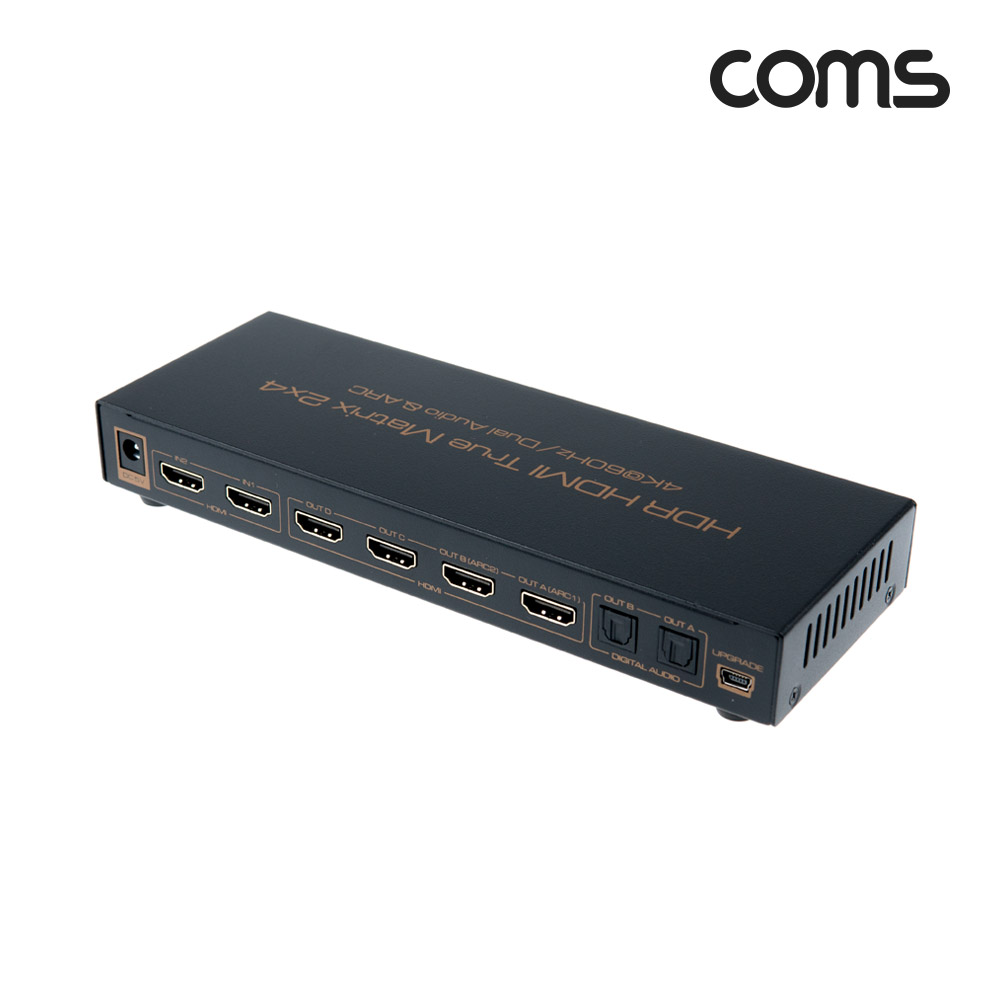Coms HDMI 2.0 선택기 (2:4), Matrix 매트릭스, 4K@60Hz, HDCP, 듀얼 오디오&ARC