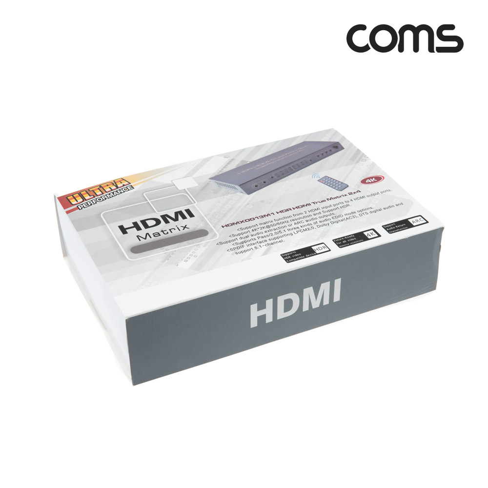 Coms HDMI 2.0 선택기 (2:4), Matrix 매트릭스, 4K@60Hz, HDCP, 듀얼 오디오&ARC