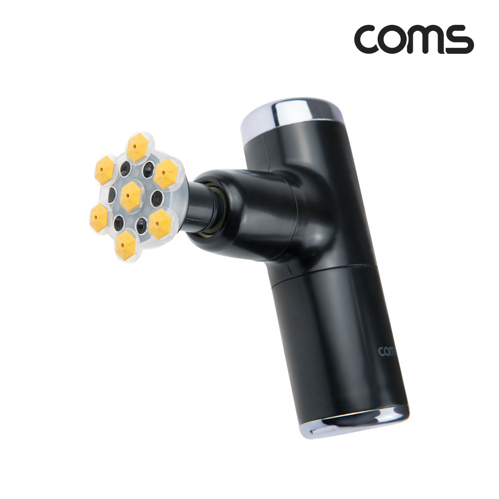 Coms 알파 힐링칩 초소형 무선 진동 마사지건, 5종 헤드, 알파칩 개별사용가능, 초경량, 4단 강도조절 2400~3200RPM