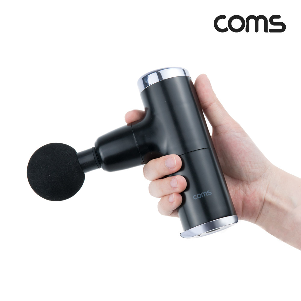 Coms 알파 힐링칩 초소형 무선 진동 마사지건, 5종 헤드, 알파칩 개별사용가능, 초경량, 4단 강도조절 2400~3200RPM