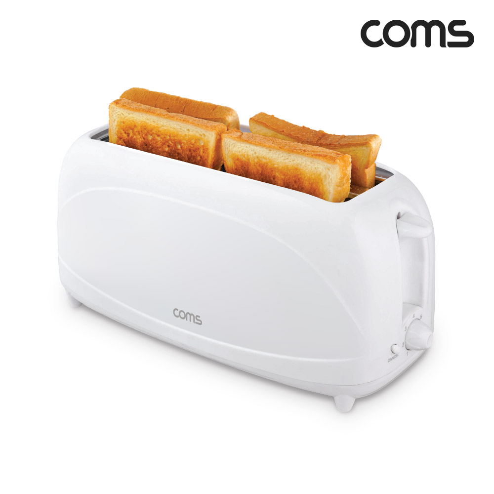 Coms 롱슬롯 토스터 4슬라이스 1000W 넓은 투입구 한번에 4개씩 토스팅 토스터기 토스트기 토스트